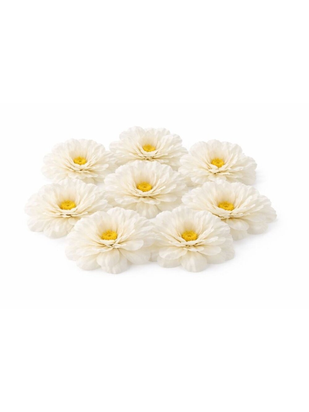 White Peony Flowers Set of 8 Faux Blooms 5 Inch Floral Heads Wired Craft Wreath